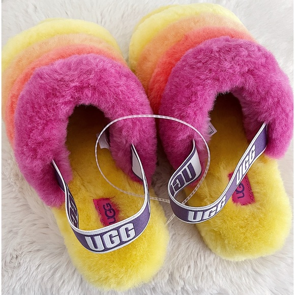 UGG Fluff Yeah Slippers - Rainbow Yellow - Picture 4 of 7